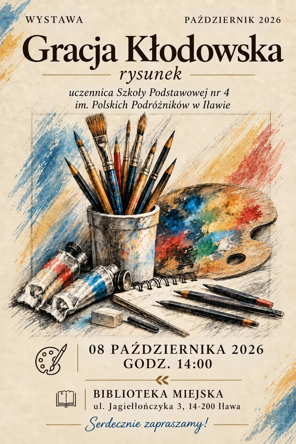 Serdecznie zapraszamy na wystawę prac plastycznych Gracji Kłodowskiej